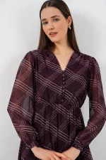 Robe en mousseline à motifs 2137 - Violet
