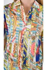 Ensemble haut et bas à motifs bleu marine pour femme HZL24S-YY226