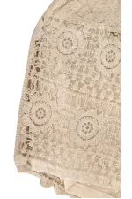 Kadın Bej Beli Lastikli Astarlı Kroşe Şort HZL25-LC251