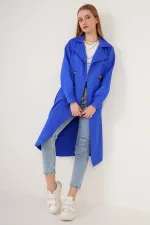Trench-coat croisé 5853 - Bleu marine