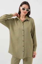 Ensemble deux pièces en lin 6622 - Vert clair