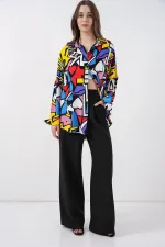 3721 Graphic Pattern Shirt - Black