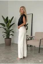 Women's Black One-Shoulder Asymmetrical Satin Blouse HZL26W-FRY121171