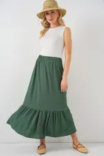 1886 Long Knitted Skirt - Emerald Green