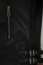 Veste en similicuir pour femme 1044 - Noire