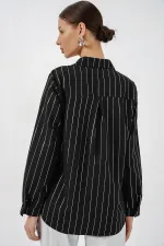 Women's Foil Patterned Shirt 20253 - A.Black