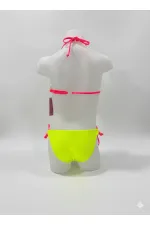 Ensemble bikini triangle vert à motif flamant rose pour filles (6-14 ans) HZL26S-LC9018