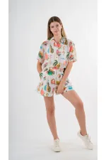 Kadın Çok Renkli Oversize Uzun Kısa Kollu Basic Şifon Gömlek HZL24S-YY996