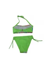 Girl Neon Green Patterned 2-8 Years Strapless Bikini Set HZL24S-LC3652