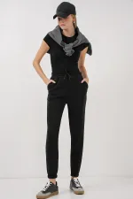 Pantalon de survêtement 55450 à trois fils - Noir