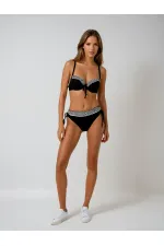 Kadın Siyah Etnik Desenli Bikini Takım HZL25S-LC2218