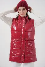 Kadın Parlak Şişme Yelek 5218 - Kırmızı
