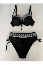 Kadın Siyah Etnik Desenli Bikini Takım HZL25S-LC2218