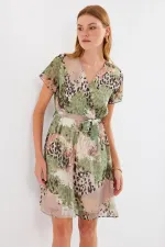 Robe courte en mousseline à motifs 2502 - Çağla