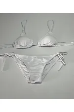 Ensemble bikini triangle blanc dos nu pour femme HZL25S-LC5005