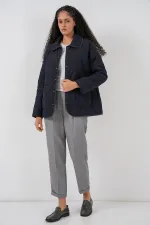 Manteau matelassé oversize pour femme 5226 - Bleu marine