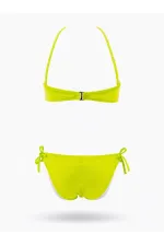 Girls' Neon Yellow Tassel Lined Bikini Set, Ages 4-12 HZL26S-LC18112