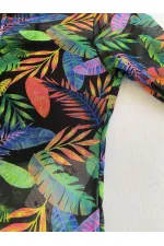 Maillot de bain femme en tulle noir multicolore HZL25S-LC67387