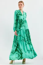 Robe hijab en viscose vert foncé pour femme 2423