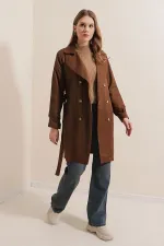 Trench-coat court croisé 5864 - Marron