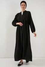Kadın Uzun Tesettür Elbise 2525 - Siyah