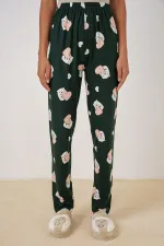 4323 Patterned Pajama Bottoms - Y. Emerald