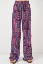 Pantalon en viscose à motifs pour femme 6749 - Violet
