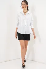 Chemise blanche pour femme avec motif argenté 20253