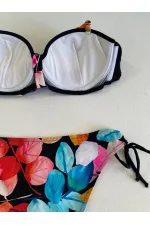 Ensemble bikini doublé brodé de pierres noires pour femme HZL25S-LC207