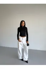 Women's Black Diving Fabric Zippered Finger-Tight Sweatshirt HZL25W-FRY123441