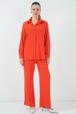 5858 Knitted Two-Piece Set - Orange