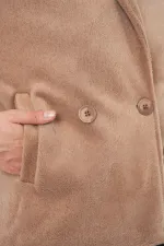 Veste courte en cachemire pour femme 0725 - Biscuit