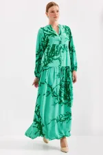 Robe hijab en viscose vert foncé pour femme 2423