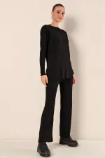 15826 Corduroy Two-Piece Set - Black