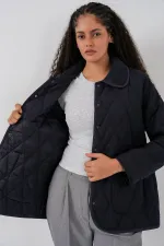 Manteau matelassé oversize pour femme 5226 - Bleu marine