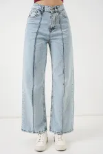 Women's High-Waisted Jeans 30082 - Blue