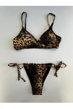 Ensemble bikini léopard marron pour femme HZL25S-LC3119