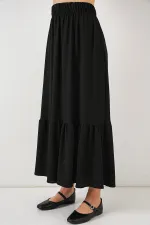 1886 Uzun Örme Etek - Siyah