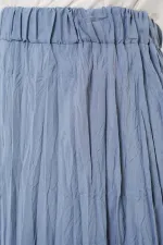 Jupe longue froissée pour femme 8042 - Indigo