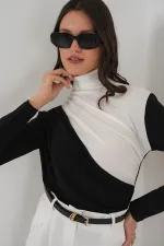 940 Büzgü Detaylı Sandy Bluz - Siyah