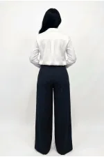 Women's Navy Blue Plus Size Shaping Palazzo Pants HZL26S-ZSS120211 Women's Navy Blue Plus Size Shaping Palazzo Pants HZL26S-ZSS120211