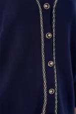 Ensemble deux pièces pour femme : cardigan, pantalon et pull, réf. 15956 - Bleu marine