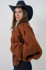 Veste Oversize en Daim Femme 1055 - Y. Kiremit