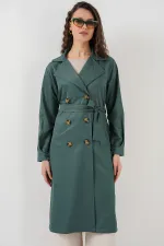 Trench-coat croisé 5853 - Vert émeraude