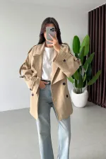 Women's Biscuit Premium Midi Length Lined Cashmere Coat HZL25W-BD191571