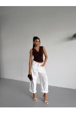 Kadın Kahverengi Degaje Yaka Yanlardan Drapeli Sandy Bluz HZL25S-FRY123131