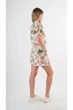 Kadın Çok Renkli Oversize Uzun Kısa Kollu Basic Şifon Gömlek HZL24S-YY996