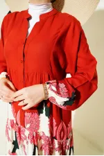 Robe hijab à motifs authentiques 2423 - F.Bordeaux