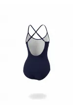 Kadın Lacivert Kelebek Desen İp Askılı Straplez Mayo HZL25S-AR01