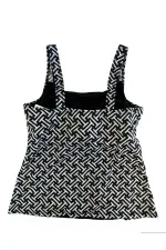 Tankini à motifs bleu marine et blanc pour femme avec short HZL25S-AR1801